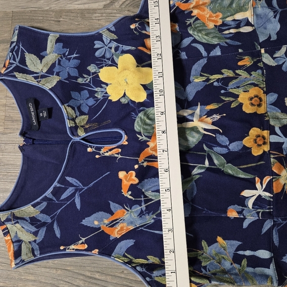 Lands' End womens sz 10 blue Botanical shift dress - Picture 5 of 11